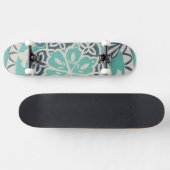 Blue Batik Tile I Skateboard (Horizontal)