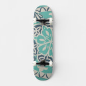 Blue Batik Tile I Skateboard (Vorderseite)