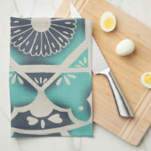 Blue Batik Tile II Geschirrtuch (Viertel Falte)