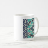 Blue Batik Tile II Kaffeetasse (VorderseiteRechts)