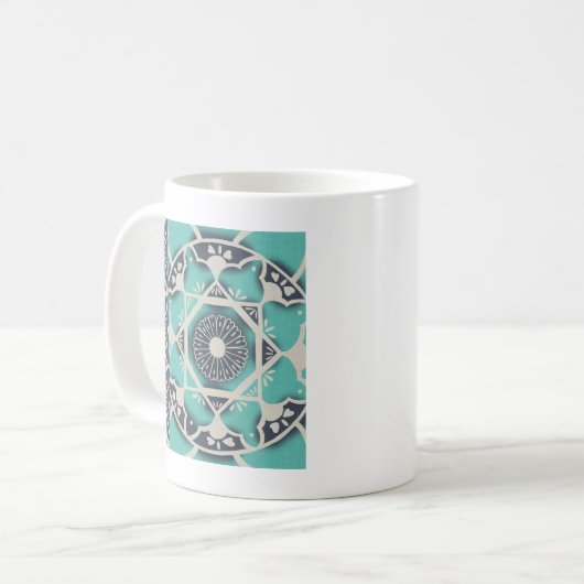 Blue Batik Tile II Kaffeetasse (Vorderseite Links)