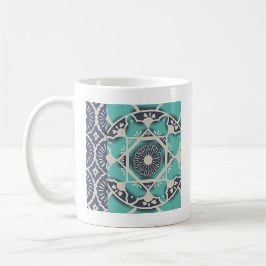 Blue Batik Tile II Kaffeetasse (Links)