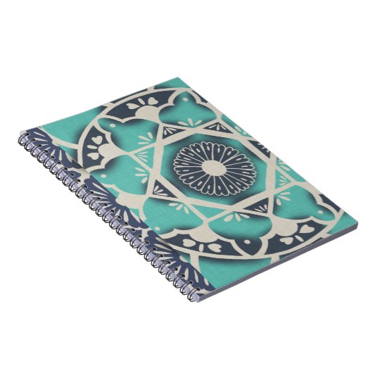 Blue Batik Tile II Notizblock (Rechte Seite)