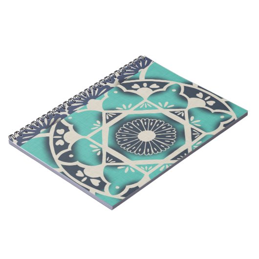 Blue Batik Tile II Notizblock (Linke Seite)