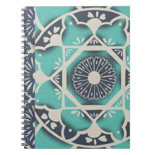Blue Batik Tile II Notizblock