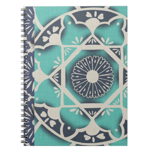 Blue Batik Tile II Notizblock (Vorderseite)