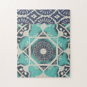 Blue Batik Tile II Puzzle