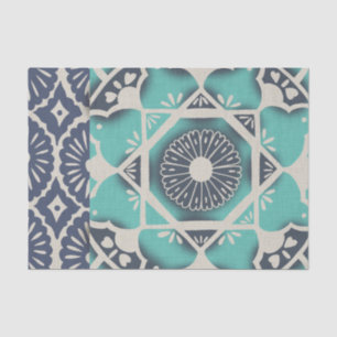 Blue Batik Tile II Seidenpapier