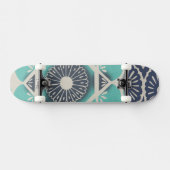 Blue Batik Tile II Skateboard (Horizontal)