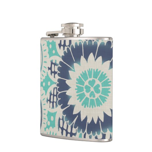 Blue Batik Tile III Flachmann (Links)