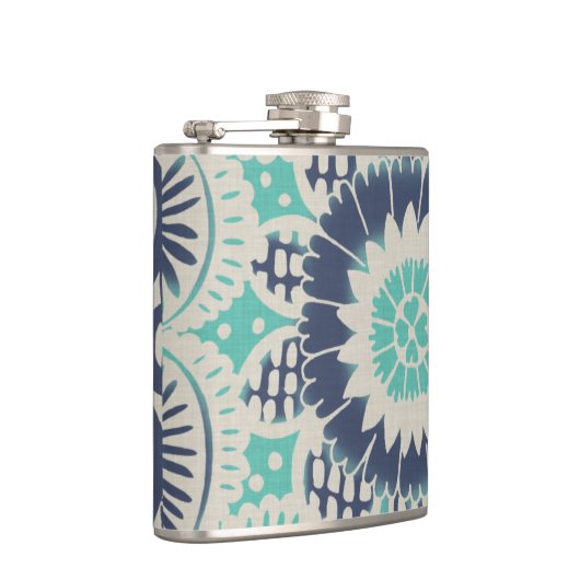 Blue Batik Tile III Flachmann (Rechts)