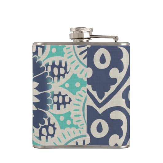 Blue Batik Tile III Flachmann (Rückseite)