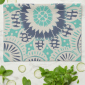 Blue Batik Tile III Geschirrtuch (Gefaltet)