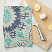 Blue Batik Tile III Geschirrtuch (Viertel Falte)