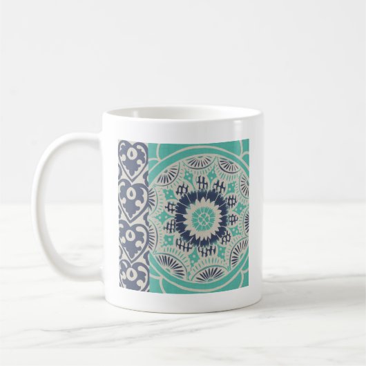 Blue Batik Tile III Kaffeetasse (Links)