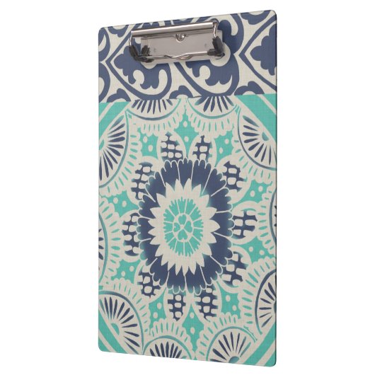 Blue Batik Tile III Klemmbrett (Links)