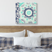 Blue Batik Tile III Leinwanddruck (Insitu (Schlafzimmer))