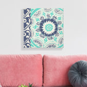 Blue Batik Tile III Leinwanddruck (Insitu (Wohnzimmer))