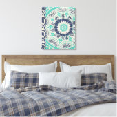 Blue Batik Tile III Leinwanddruck (Insitu (Schlafzimmer))