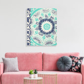 Blue Batik Tile III Leinwanddruck (Insitu (Wohnzimmer))