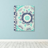 Blue Batik Tile III Leinwanddruck (Insitu (Holzboden))