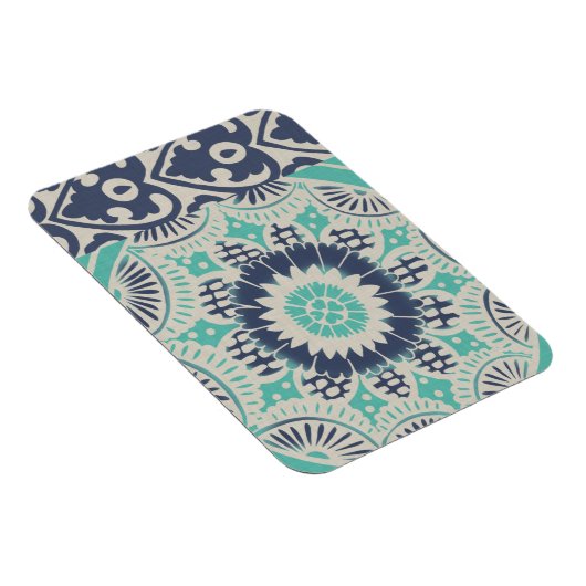 Blue Batik Tile III Magnet (Rechte Seite)
