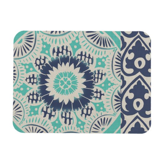 Blue Batik Tile III Magnet (Horizontal)