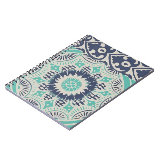 Blue Batik Tile III Notizblock (Linke Seite)