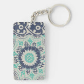 Blue Batik Tile III Schlüsselanhänger (Rückseite)