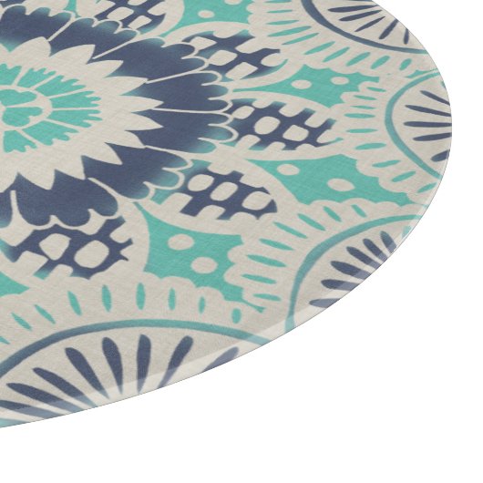 Blue Batik Tile III Schneidebrett (Ecke)