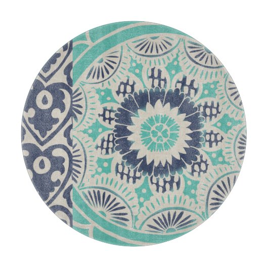 Blue Batik Tile III Schneidebrett (Vorderseite)