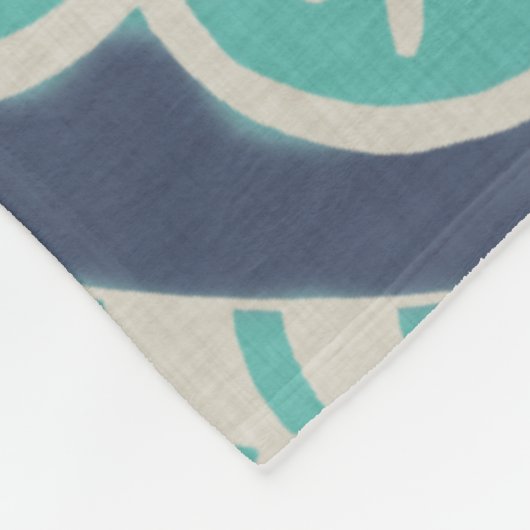 Blue Batik Tile IV Fleecedecke (Ecke)