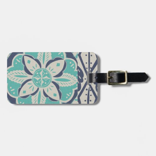 Blue Batik Tile IV Gepäckanhänger (Vorderseite horizontal)