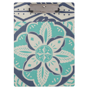 Blue Batik Tile IV Klemmbrett