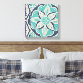 Blue Batik Tile IV Leinwanddruck (Insitu (Schlafzimmer))