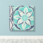 Blue Batik Tile IV Leinwanddruck (Insitu (Holzboden))