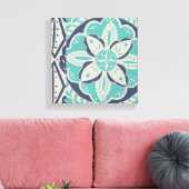Blue Batik Tile IV Leinwanddruck (Insitu (Wohnzimmer))
