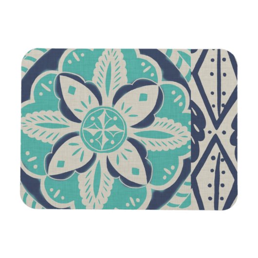 Blue Batik Tile IV Magnet (Horizontal)