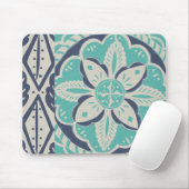 Blue Batik Tile IV Mousepad (Mit Mouse)