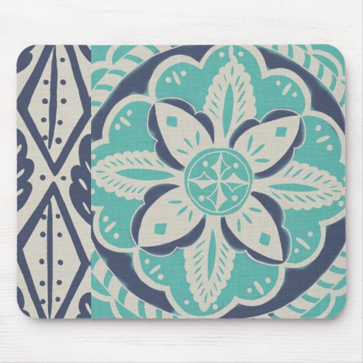Blue Batik Tile IV Mousepad (Vorne)