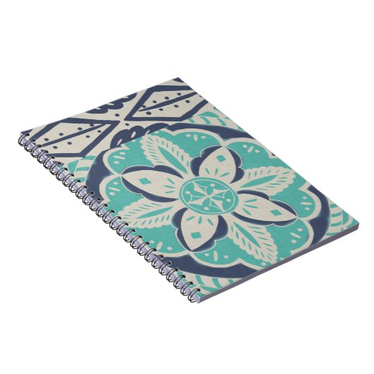 Blue Batik Tile IV Notizblock (Rechte Seite)