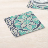 Blue Batik Tile IV Rechteckiger Pappuntersetzer (angewinkelt)