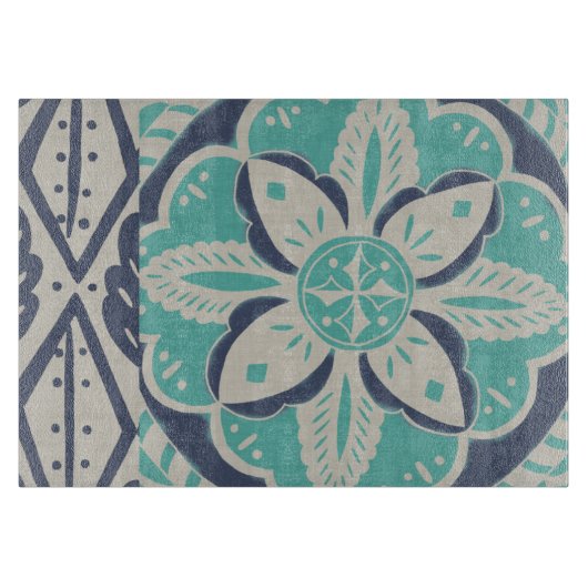 Blue Batik Tile IV Schneidebrett (Vorderseite)