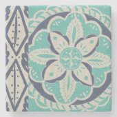 Blue Batik Tile IV Steinuntersetzer (Vorderseite)