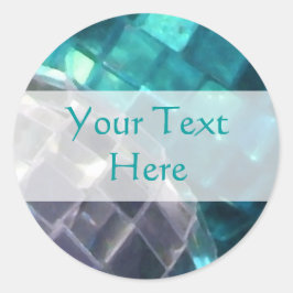 Blue Baubles Detail "Dein Text"-Aufkleber Runder Aufkleber