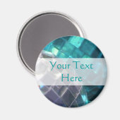 Blue Baubles Detail 'Dein Text'-Magnet Magnet (Vorderseite/Rückseite)