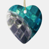 Blue Baubles Detail Zierherz Keramik Ornament (Rechts)