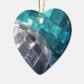 Blue Baubles Detail Zierherz Keramik Ornament (Links)