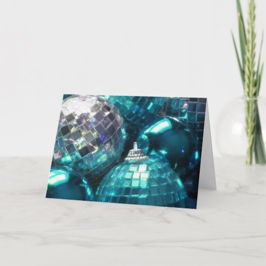 Blue Baubles "Frohe Weihnachten" Grüße Karte (Vorderseite)