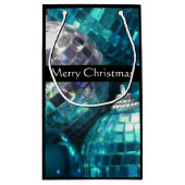 Blue Baubles Frohe Weihnachtsgeschenk Tasche klein Kleine Geschenktüte (Rückseite)
